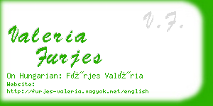 valeria furjes business card